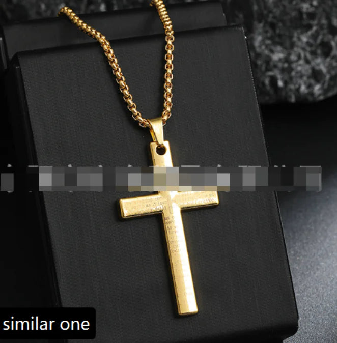 Cross Necklace with Bible Verse