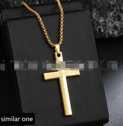 Cross Necklace with Bible Verse