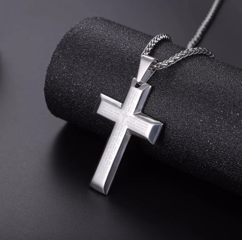 Cross Necklace with Bible Verse