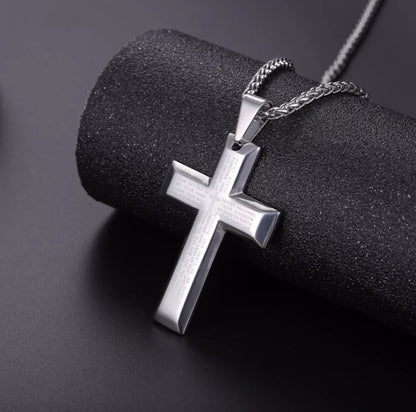 Cross Necklace with Bible Verse
