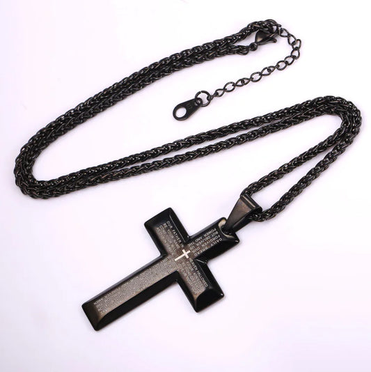 Cross Necklace with Bible Verse